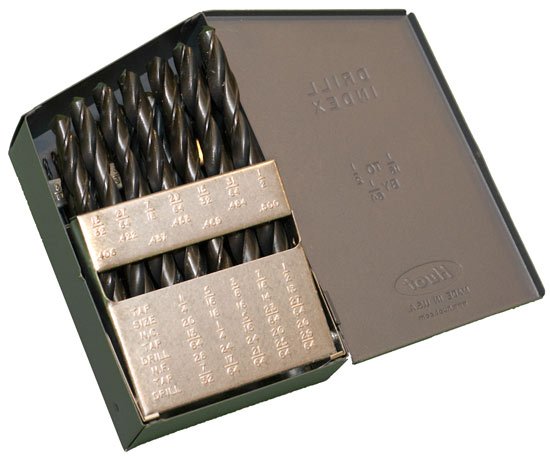 Drill Bit Set 29pcs 1/16"-1/2" by 64th USA Huot Index