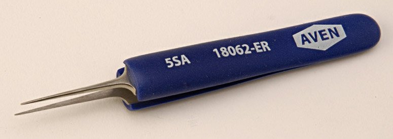 Aven Ergonomic Precision Foam Grip Tweezers Style 5-SA