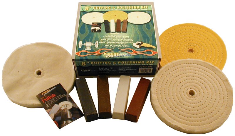 Metal & Plastic Polishing Kit and 8" Buffing Wheels