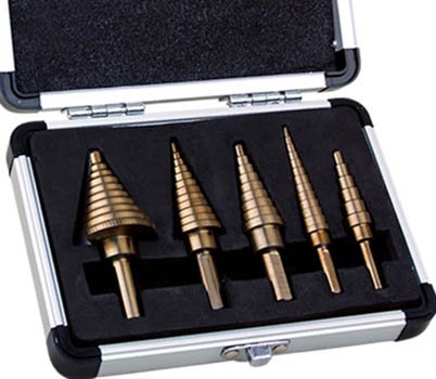 Step Drill Bit Set 5-pc with Aluminum Case