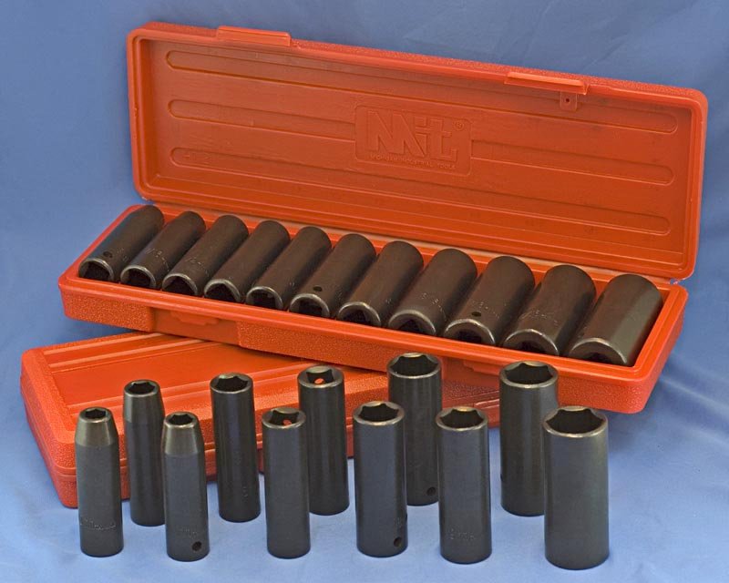 Impact Socket Set 1/2" Deep Well SAE MM COMBO 24 pcs