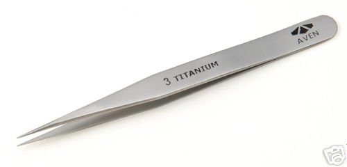 Aven Precision Titanium Tweezers Very Sharp Style 3
