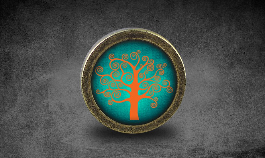 Life of Tree Glass Cabochon Bronze cabinet Dresser Knobs pull / Dresser Pull