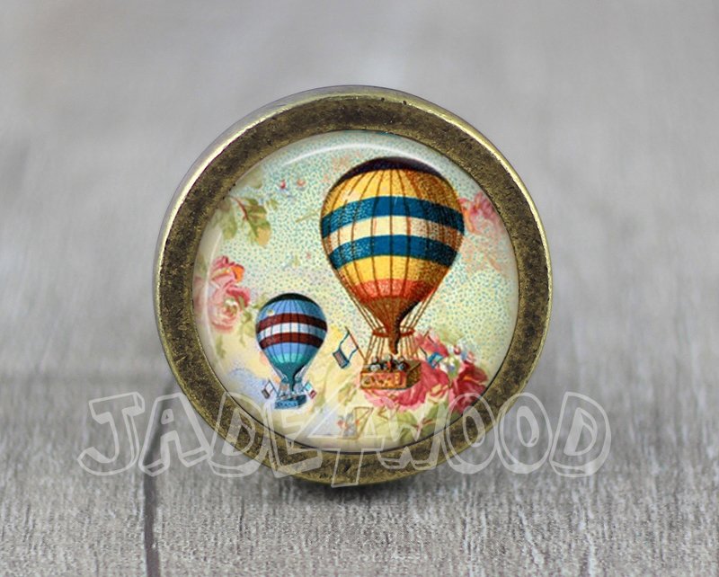 Balloon Glass Cabochon Bronze cabinet Dresser Knobs pull / Dresser Pull