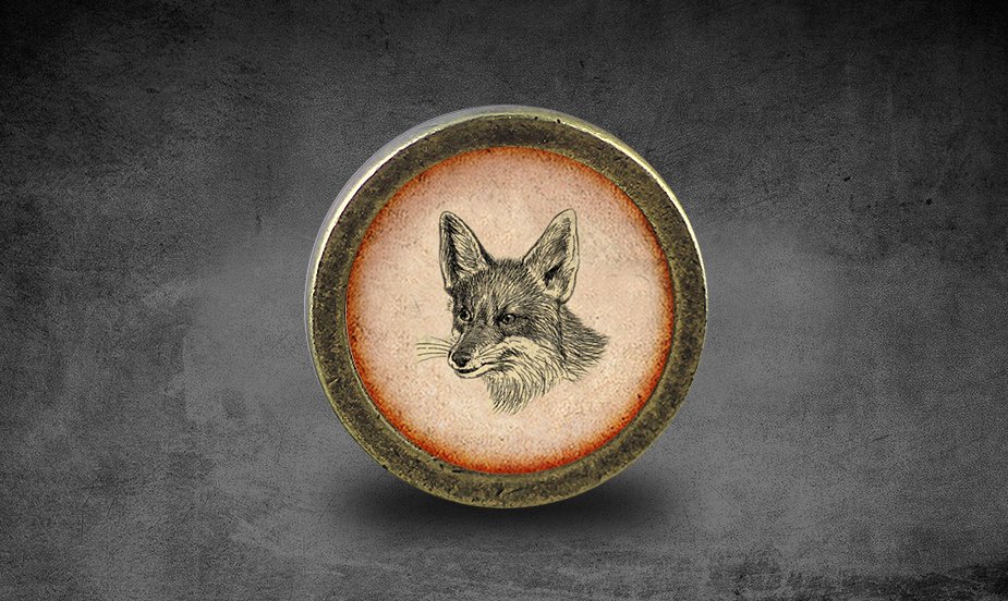 Fox Glass Cabochon Bronze cabinet Dresser Knobs pull / Dresser Pull