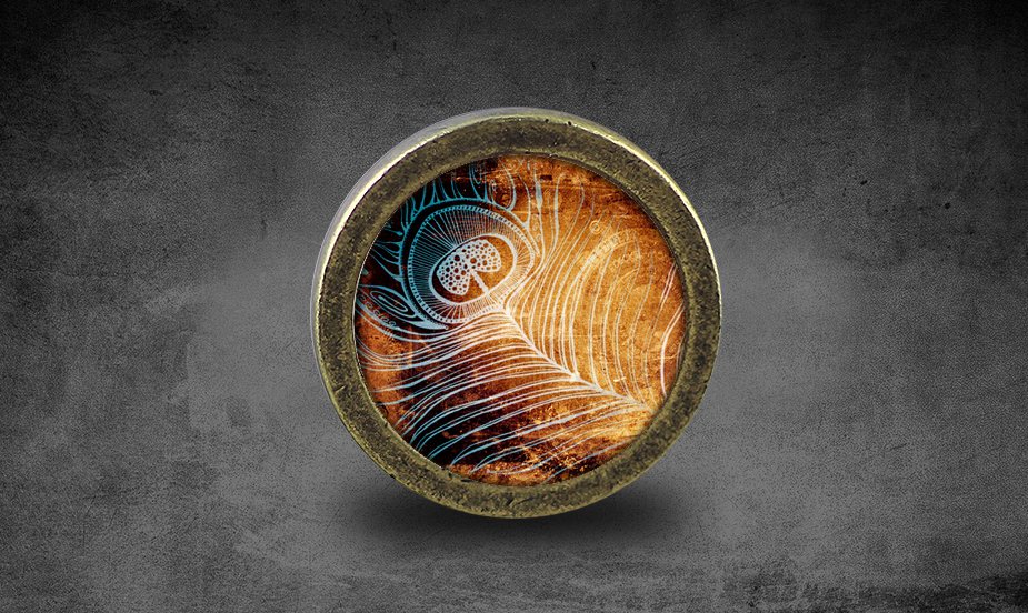 Feather Glass Cabochon Bronze cabinet Dresser Knobs pull / Dresser Pull