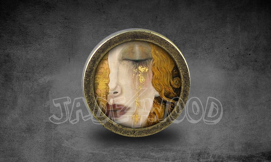 Gustav Klimt Glass Cabochon Bronze cabinet Dresser Knobs pull / Dresser Pull