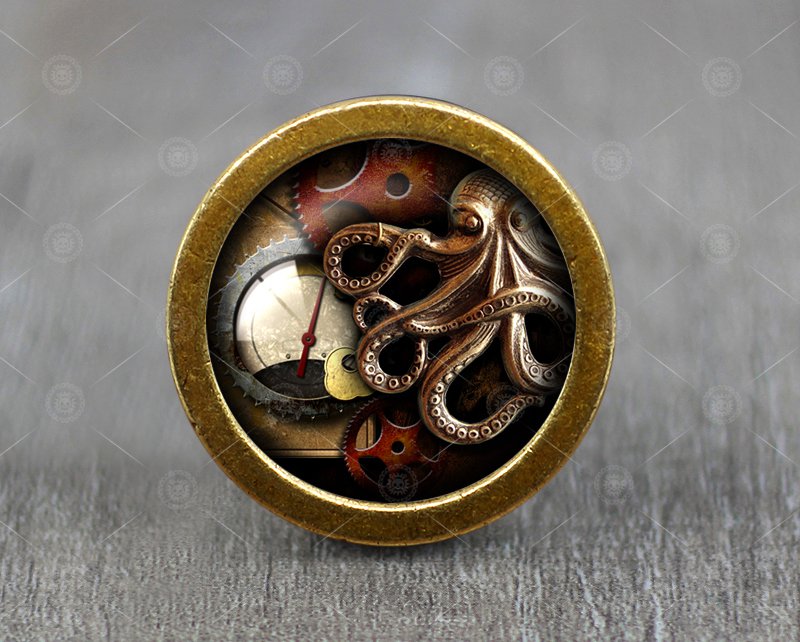 Steampunk Glass Cabochon Bronze cabinet Dresser Knobs pull / Dresser Pull