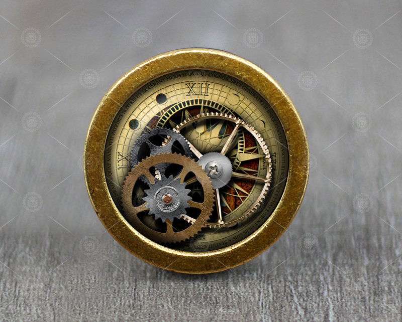Steampunk Glass Cabochon Bronze cabinet Dresser Knobs pull / Dresser Pull