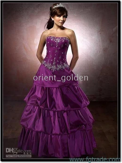 New Strapless Purple Quinceanera Embroidery Dress Prom Ball Evening Gowns Custom A-line All Size Hot