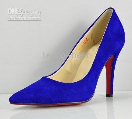 Brand New Designer Blue high heel women's Dress shoes with box and dust bag
