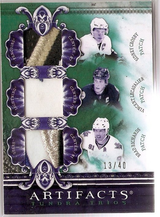2010-11 Artifacts Tundra Trios Patches Emerald Sidney Crosby#{Vincent Lecavalier#{Brad Richards