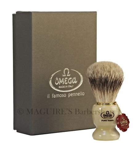 OMEGA #621 PURE SILVERTIP BADGER HAIR SHAVING BRUSH