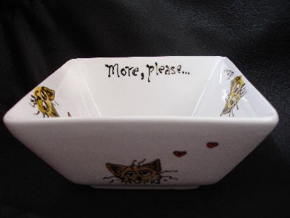Hand painted personalized cat feeding bowl