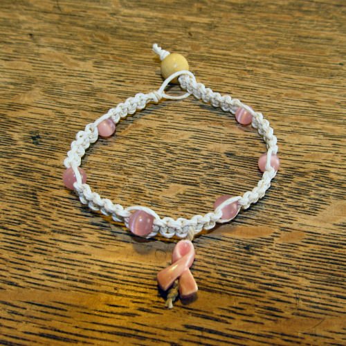 Breast Cancer Awareness Bracelet, White