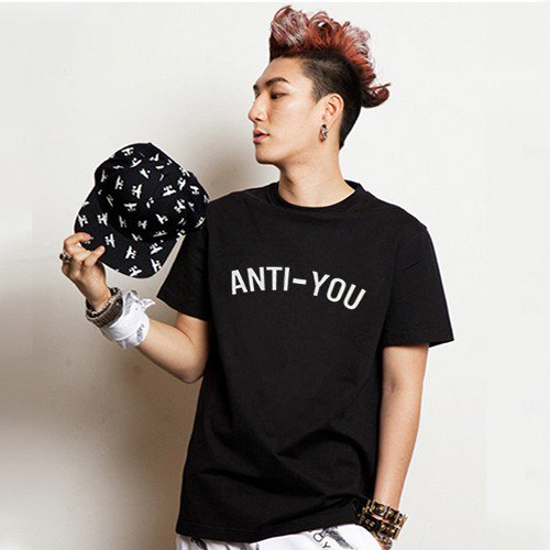 Buy 2015 Summer Funny Letter Anti You Printed Black Men T shirt Japanese Korean Style Clothes Man T