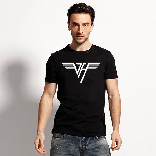 Buy 70s Rock N Roll Band Van Halen Logo Letter Print T shirt White Tshirt Boy Tee Mens Clothes Vint