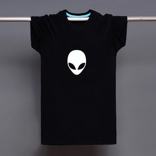Buy Alien Logo Print T shirt Men Black Superhero Fashion T Shirt Tee Top Boy Anime Cartoon Tshirt S
