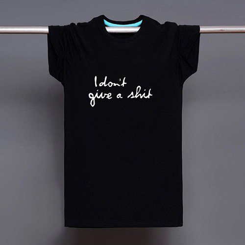 Buy Awesome Guy Wearing Mens Black I Dont Give A Shit Letter Print T shirt Men Streetwear Man Tshir