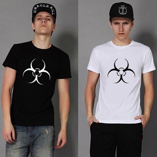 Buy Resident Evil Biohazard Logo Print T shirt Men Black White Combed 100 Cotton T Shirt Teenage Bo