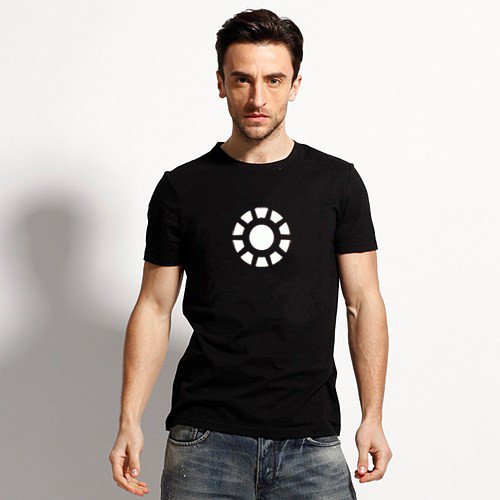 Buy Robert Downey Jr Iron Man Logo Mens Black Print T shirt Men Streetwear Man Tshirt Comics Cartoo