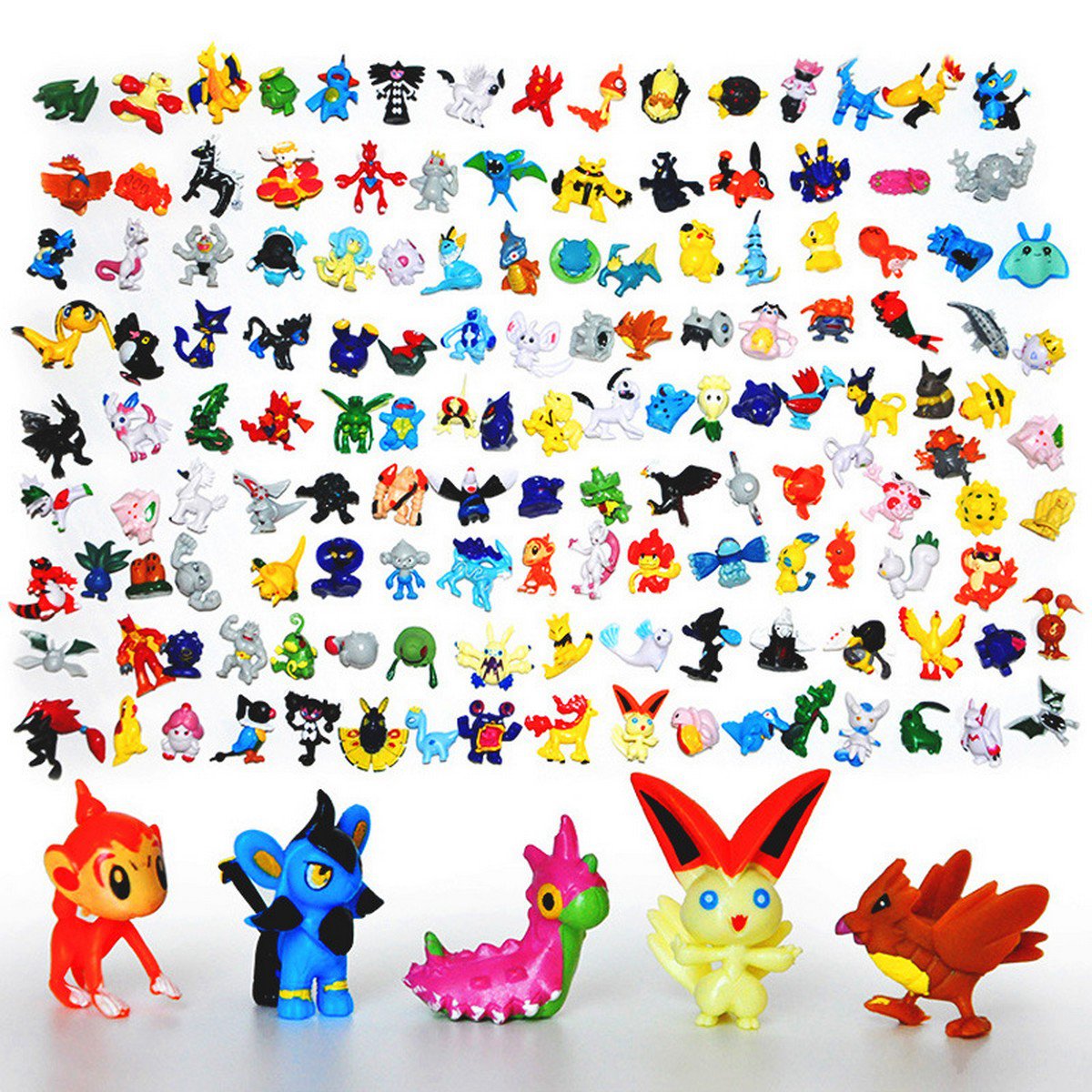 Buy 144PCSLot 2 3CM Pokemon Figure Toys different Styles New Cute Cartoon Monster model Pikachu Sup