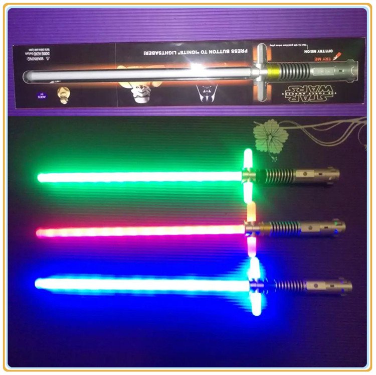Buy Telescopic Cosplay cross shaped Star Wars Lightsaber Weapons Sword with Light saber Action Figu