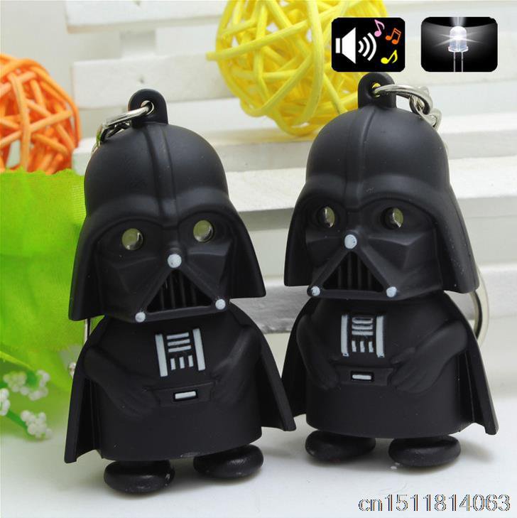 Buy New Hot!Free Shipping 5cm Star Wars Force Awakens Darth Vader Pendant Keychain LED Light Figure