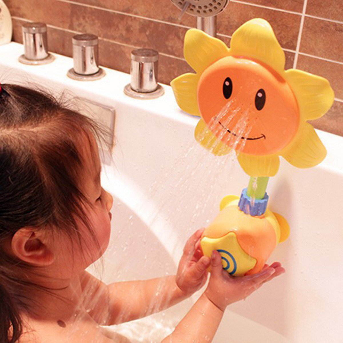 Buy Baby Bath Toys Dabbling Sunflower Shower Faucet Children Bath Parent child Interaction Learnin
