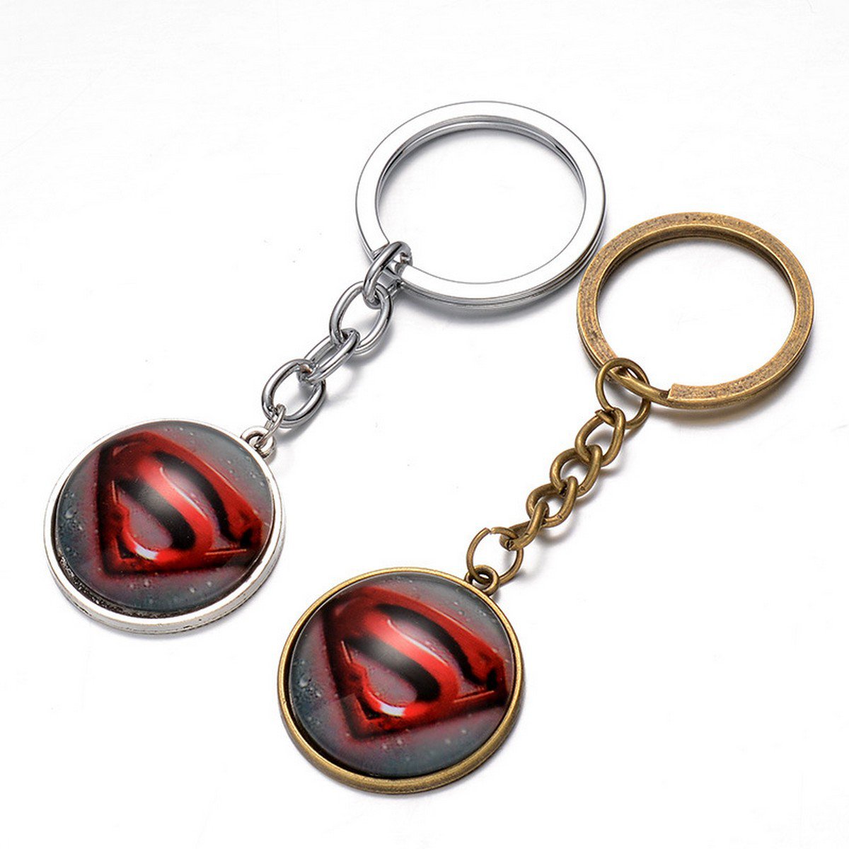 Buy Super Hero Superman Logo Pendant Key Chain Ring Metal Avengers Action Figures Toys Gife For Fri