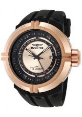 Invicta Men's Force GMT Rose Dial Black Polyurethane