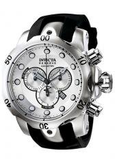 Invicta Men's Reserve Chronograph Silver Dial Black Rubber.