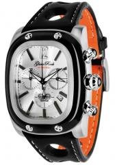 Glam Rock Gulfstream Chronograph Silver Dial Black/Orange Nappa Leather