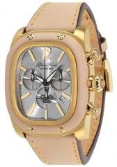 Glam Rock Gulfstream Chronograph Silver Dial Natural Leather
