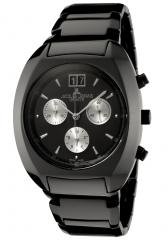 JACQUES LEMANS Men's Geneve/Terra Chronograph Black Ceramic