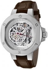 Clerc Men's Icon 8 Automatic See Thru Skeleton/Silver Dial Brown Genuine Crocodile