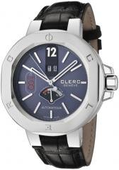 Clerc Men's Icon 8 Automatic Blue Dial Black Genuine Crocodile