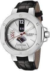 Clerc Men's Icon 8 Automatic Silver Dial Black Genuine Crocodile