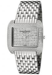 Christian Bernard Women's Intimate White Crystal Silver Dial Stainless Steel (S)