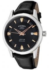 Rotary Men's Les Originales Black Dial Black Leather