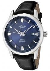 Rotary Men's Les Originales Navy Blue Dial Black Leather