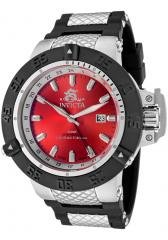 Invicta Men's Subaqua GMT Red Dial Black Polyurethane & Stainless Steel