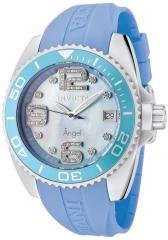 Invicta Women's Angel Crystals Blue MOP Light Blue Polyurethane