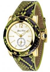 Glam Rock Women's Palm Beach White Diamond Green Python