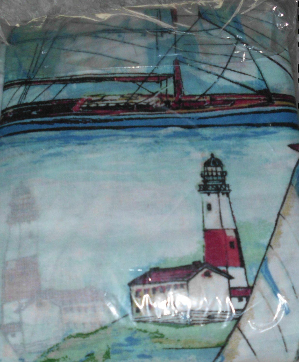 Nautical Theme Rod Pocket Curtains W/Tiebacks