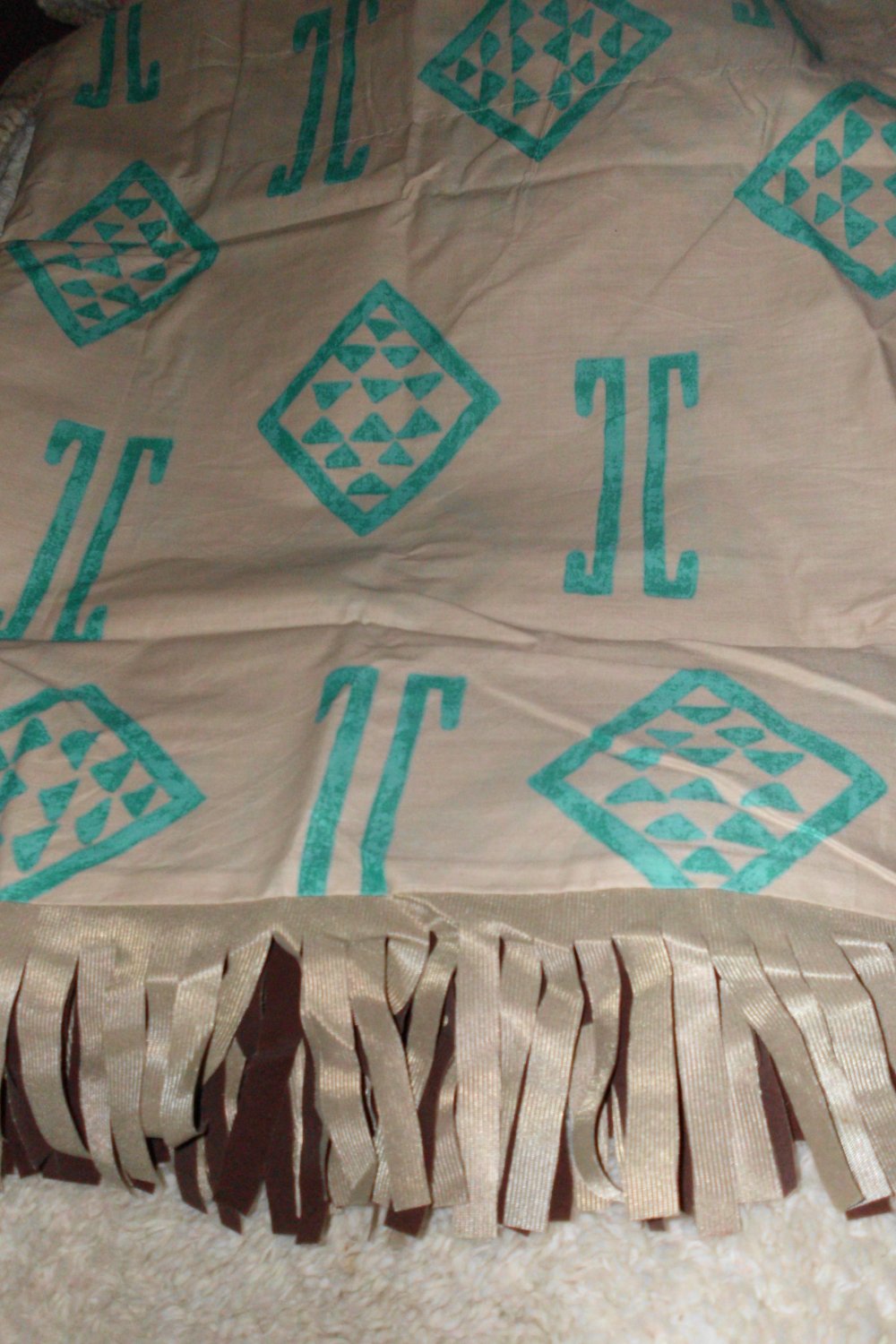 Fabulous Southwestern Design Pouf Valance W/Fringe