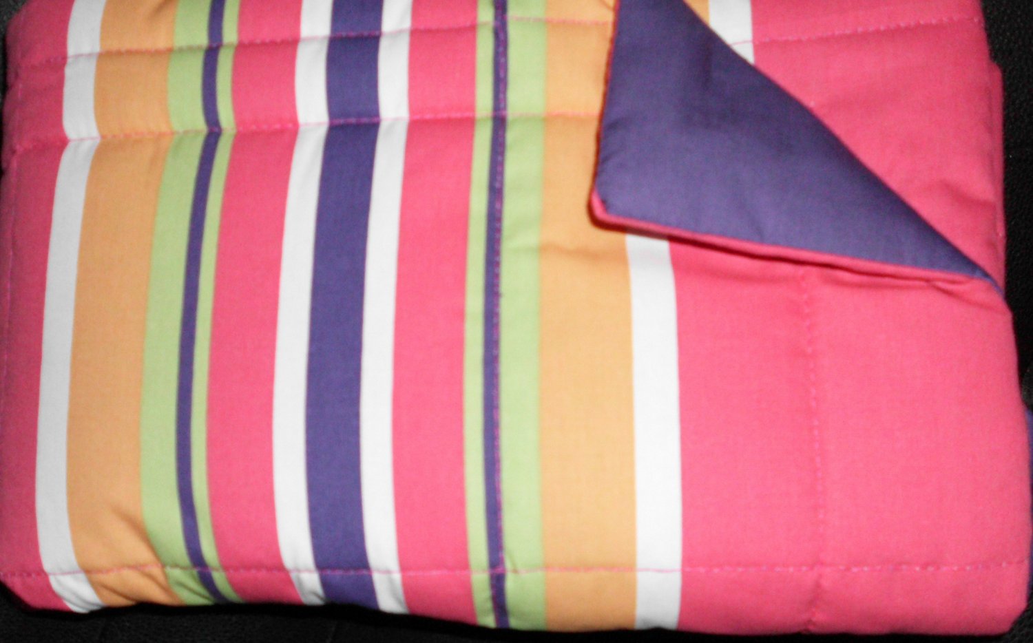 2 New Reversible Pillow Shams Stripe/Solid