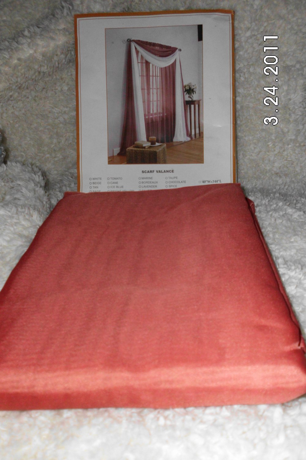 New brick voile scarf valance 40 x 216"