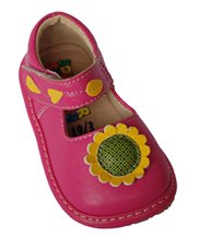 SQUEAKER SNEAKERS Hot Pink Sunflower Shoe