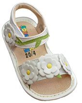 SQUEAKER SNEAKERS White 3 Flower Sandal